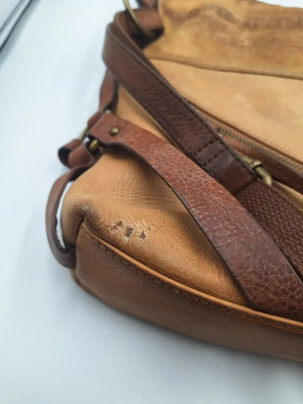 Lucky Brand Boho Western Leather Crossbody Bag Casual Fringe Purse